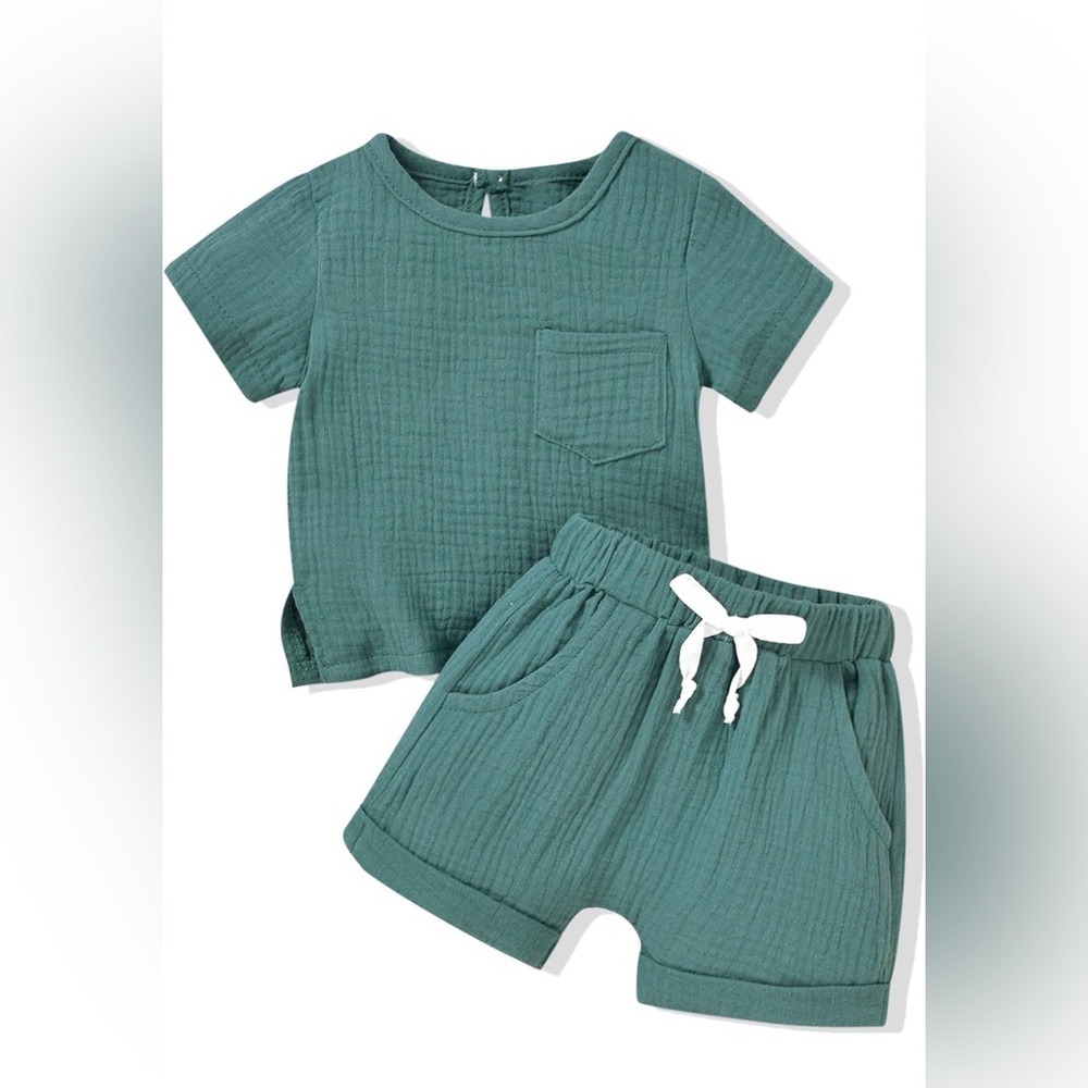 New Gender Baby Neutral Summer Shorts/Top Outfit 12 Months Old